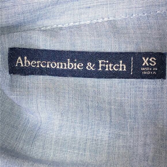 Abercrombie & Fitch Button Up Shirt Womens Size XS Light Blue Eyelet Lace - Picture 6 of 6